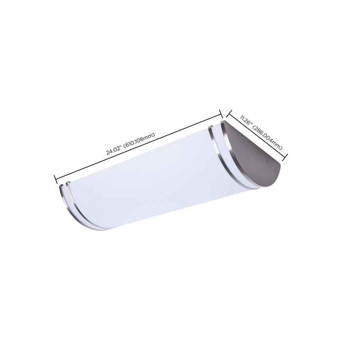 SATCO/NUVO Glamour LED 25 Inch Linear Flush Mount CCT Selectable 2700K/3000K/3500K/4000K/5000K Brushed Nickel Finish (62-1879)