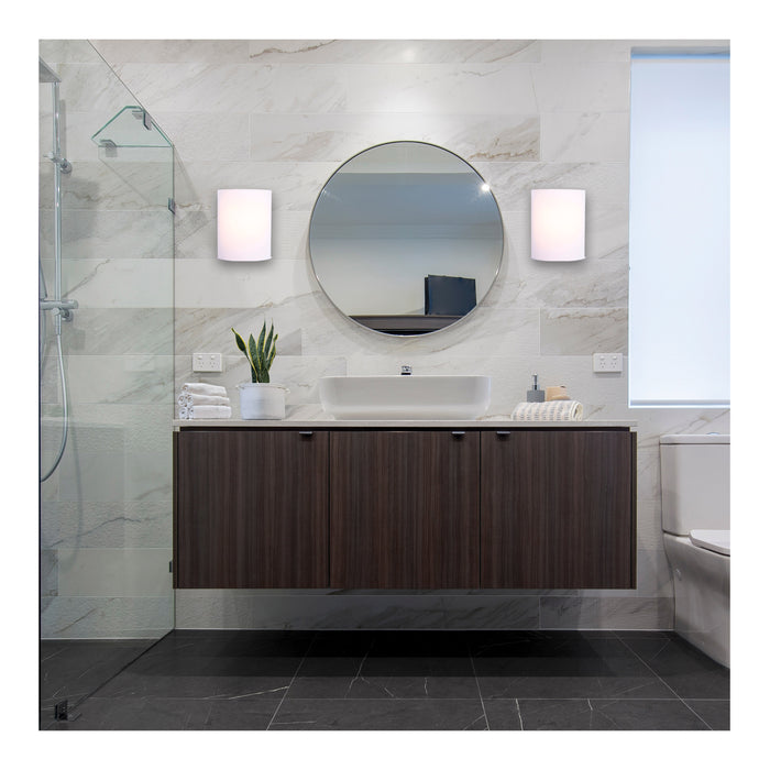 SATCO/NUVO Crispo LED Wall Sconce CCT Selectable 2700K/3000K/3500K/4000K/5000K White Finish (62-1886)