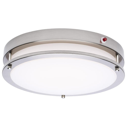 SATCO/NUVO Glamour 13 Inch 25W LED Flush Mount CCT Selectable 2700K/3000K/3500K/4000K/5000K 120V 90 CRI Emergency Battery Brushed Nickel Finish (62-1890)