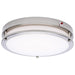 SATCO/NUVO Glamour 13 Inch 25W LED Flush Mount CCT Selectable 2700K/3000K/3500K/4000K/5000K 120V 90 CRI Emergency Battery Brushed Nickel Finish (62-1890)