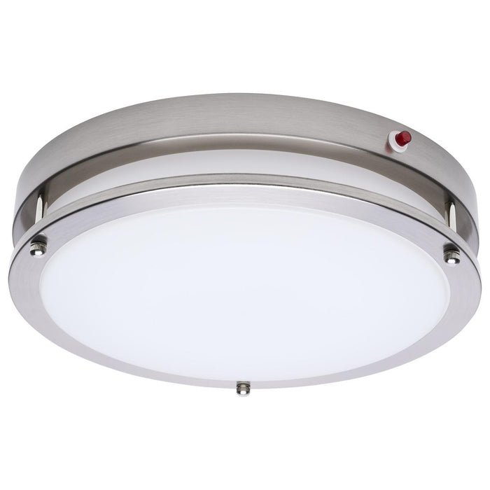 SATCO/NUVO Glamour 13 Inch 25W LED Flush Mount CCT Selectable 2700K/3000K/3500K/4000K/5000K 120V 90 CRI Emergency Battery Brushed Nickel Finish (62-1890)