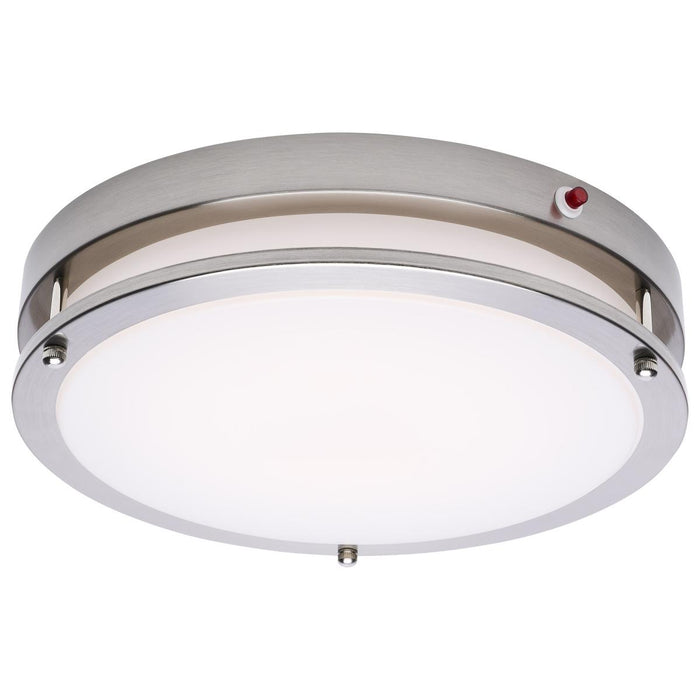 SATCO/NUVO Glamour 13 Inch 25W LED Flush Mount CCT Selectable 2700K/3000K/3500K/4000K/5000K 120V 90 CRI Emergency Battery Brushed Nickel Finish (62-1890)