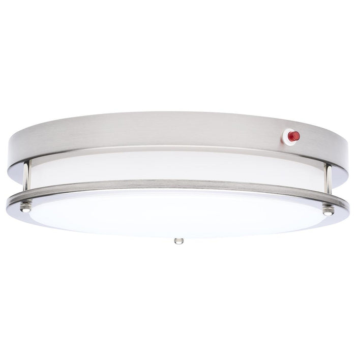 SATCO/NUVO Glamour 13 Inch 25W LED Flush Mount CCT Selectable 2700K/3000K/3500K/4000K/5000K 120V 90 CRI Emergency Battery Brushed Nickel Finish (62-1890)