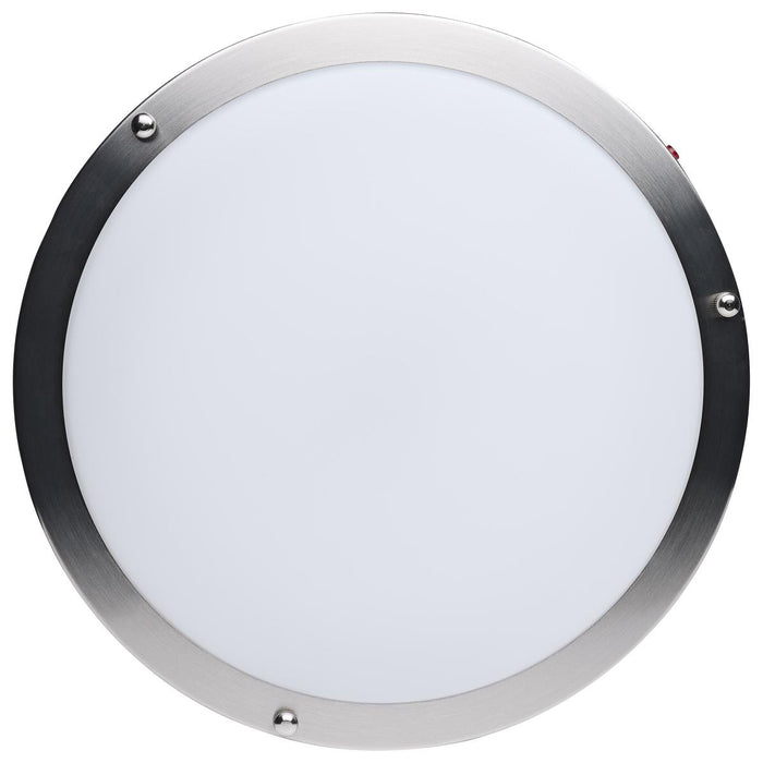 SATCO/NUVO Glamour 13 Inch 25W LED Flush Mount CCT Selectable 2700K/3000K/3500K/4000K/5000K 120V 90 CRI Emergency Battery Brushed Nickel Finish (62-1890)
