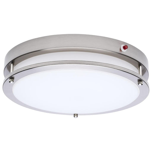 SATCO/NUVO Glamour 13 Inch 25W LED Flush Mount CCT Selectable 2700K/3000K/3500K/4000K/5000K 120V 90 CRI Emergency Battery Brushed Nickel Finish (62-1890)
