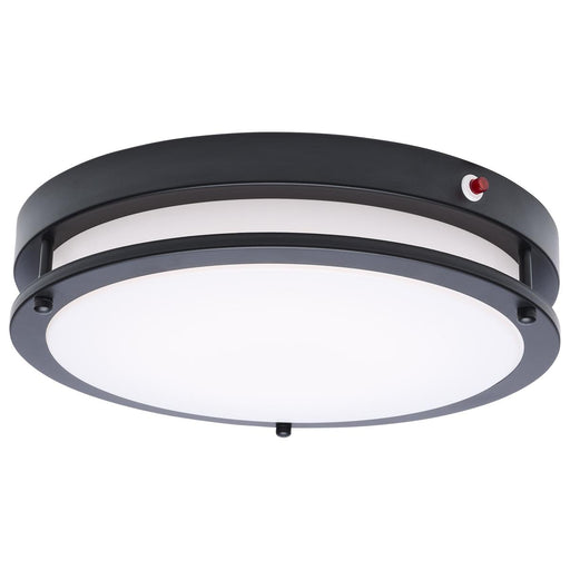 SATCO/NUVO Glamour 13 Inch 25W LED Flush Mount CCT Selectable 2700K/3000K/3500K/4000K/5000K 120V 90 CRI Emergency Battery Black Finish (62-1891)