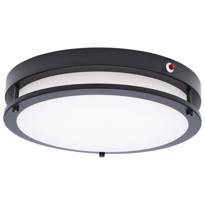 SATCO/NUVO Glamour 13 Inch 25W LED Flush Mount CCT Selectable 2700K/3000K/3500K/4000K/5000K 120V 90 CRI Emergency Battery Black Finish (62-1891)