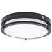 SATCO/NUVO Glamour 13 Inch 25W LED Flush Mount CCT Selectable 2700K/3000K/3500K/4000K/5000K 120V 90 CRI Emergency Battery Black Finish (62-1891)