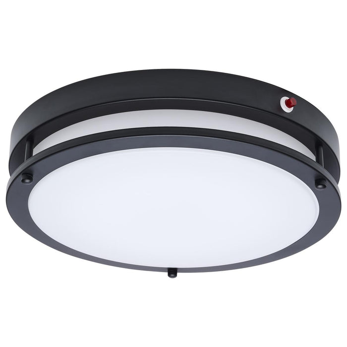 SATCO/NUVO Glamour 13 Inch 25W LED Flush Mount CCT Selectable 2700K/3000K/3500K/4000K/5000K 120V 90 CRI Emergency Battery Black Finish (62-1891)