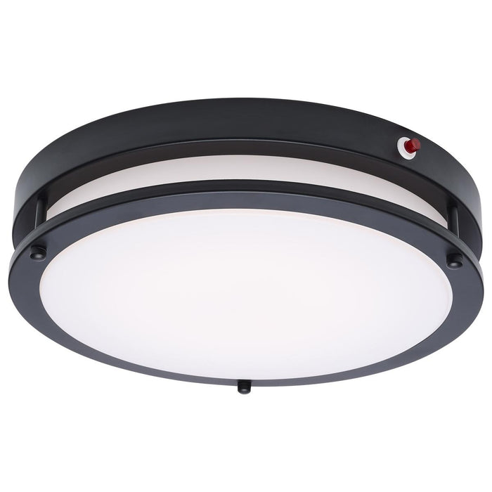 SATCO/NUVO Glamour 13 Inch 25W LED Flush Mount CCT Selectable 2700K/3000K/3500K/4000K/5000K 120V 90 CRI Emergency Battery Black Finish (62-1891)