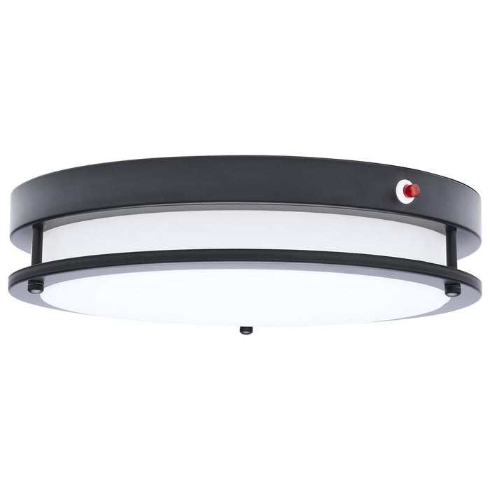SATCO/NUVO Glamour 13 Inch 25W LED Flush Mount CCT Selectable 2700K/3000K/3500K/4000K/5000K 120V 90 CRI Emergency Battery Black Finish (62-1891)