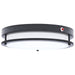 SATCO/NUVO Glamour 13 Inch 25W LED Flush Mount CCT Selectable 2700K/3000K/3500K/4000K/5000K 120V 90 CRI Emergency Battery Black Finish (62-1891)