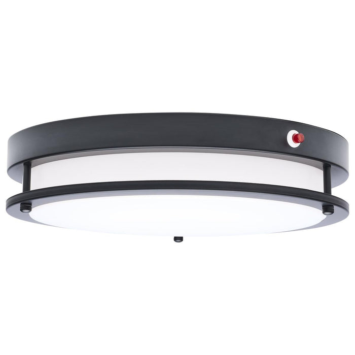 SATCO/NUVO Glamour 13 Inch 25W LED Flush Mount CCT Selectable 2700K/3000K/3500K/4000K/5000K 120V 90 CRI Emergency Battery Black Finish (62-1891)