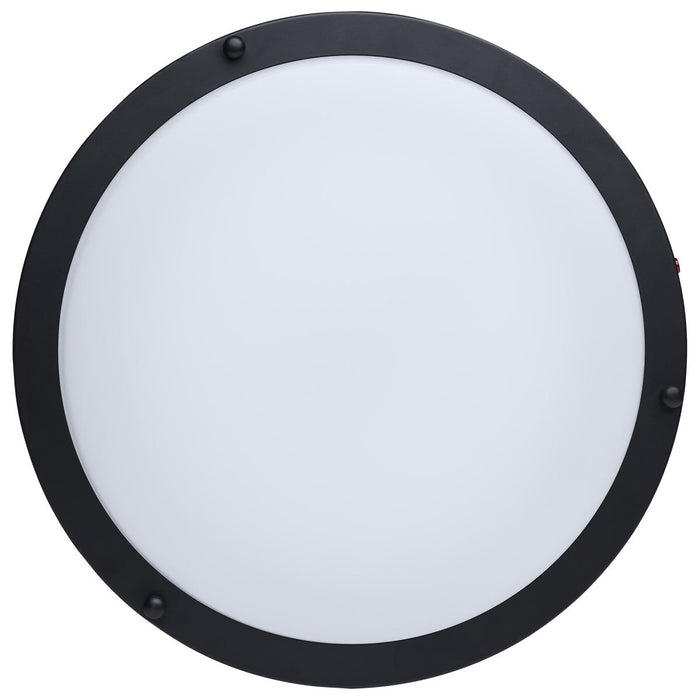 SATCO/NUVO Glamour 13 Inch 25W LED Flush Mount CCT Selectable 2700K/3000K/3500K/4000K/5000K 120V 90 CRI Emergency Battery Black Finish (62-1891)