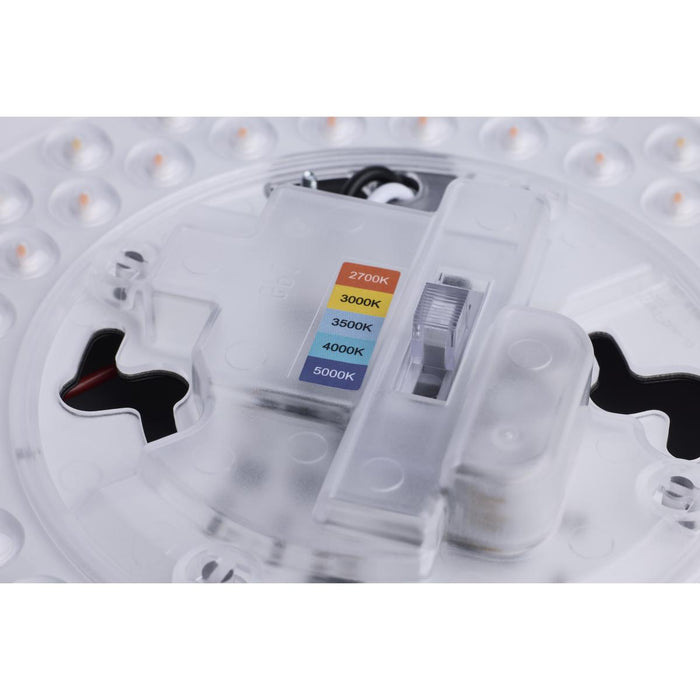 SATCO/NUVO Glamour 13 Inch 25W LED Flush Mount CCT Selectable 2700K/3000K/3500K/4000K/5000K 120V 90 CRI Emergency Battery Black Finish (62-1891)
