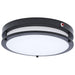 SATCO/NUVO Glamour 13 Inch 25W LED Flush Mount CCT Selectable 2700K/3000K/3500K/4000K/5000K 120V 90 CRI Emergency Battery Black Finish (62-1891)