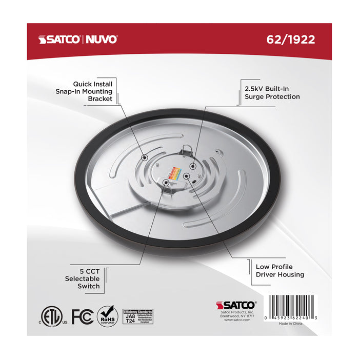 SATCO/NUVO Blink Performer - 11W LED 9 Inch Round Fixture Bronze Finish 5 CCT Selectable (62-1922)