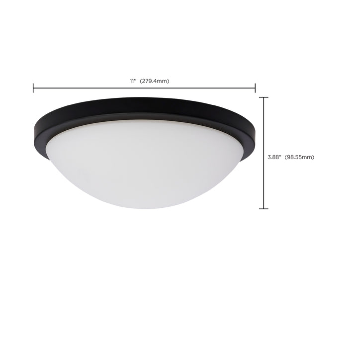 SATCO/NUVO Button 11 Inch LED Flush Mount Fixture Matte Black Finish CCT Selectable 3000K/4000K/5000K 120V (62-1942)