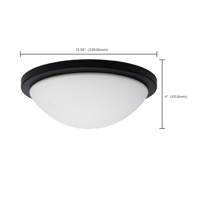 SATCO/NUVO Button 13 Inch LED Flush Mount Fixture Matte Black Finish CCT Selectable 3000K/4000K/5000K 120V (62-1943)