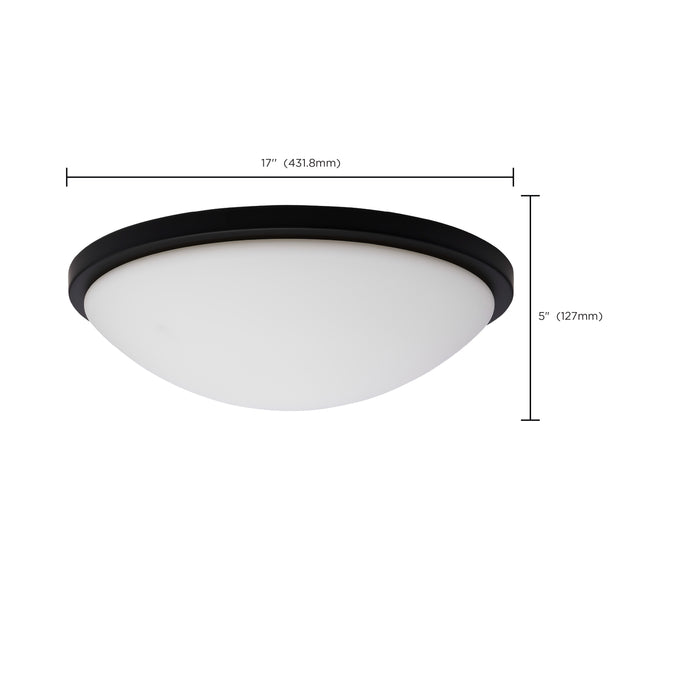SATCO/NUVO Button 17 Inch LED Flush Mount Fixture Matte Black Finish CCT Selectable 3000K/4000K/5000K 120V (62-1944)