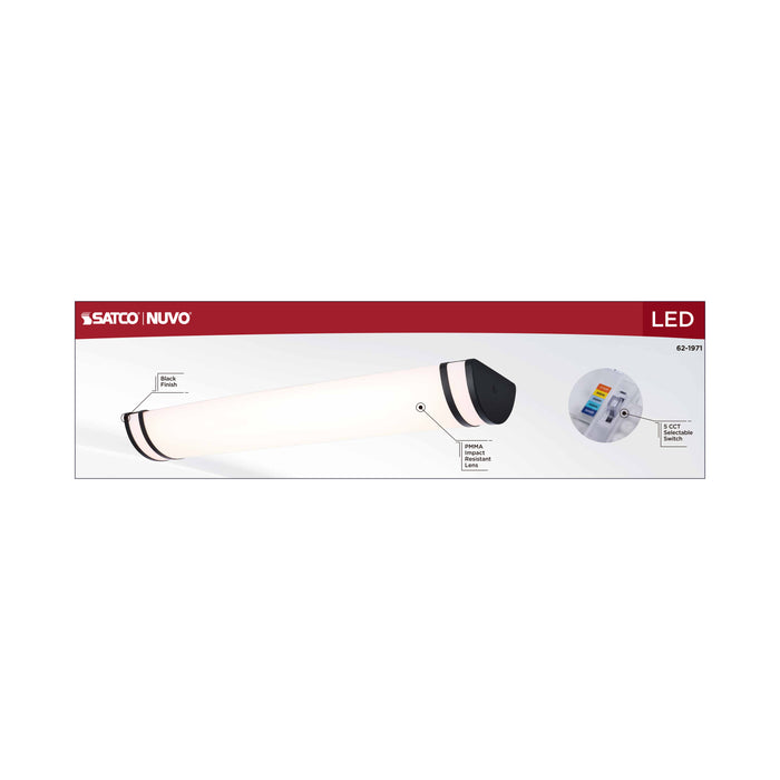 SATCO/NUVO Glamour LED 25 Inch Vanity CCT Selectable 2700K/3000K/3500K/4000K/5000K Black Finish (62-1971)