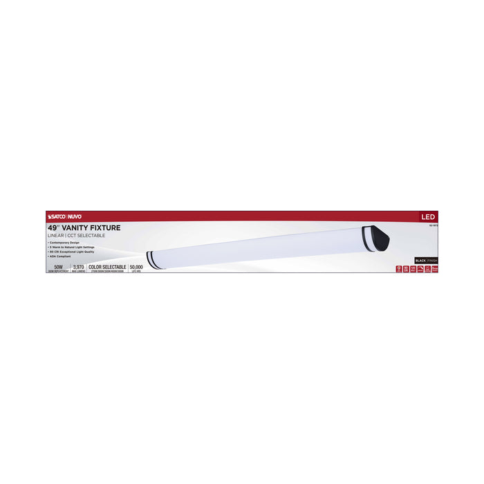 SATCO/NUVO Glamour LED 49 Inch Vanity CCT Selectable 2700K/3000K/3500K/4000K/5000K Black Finish (62-1972)