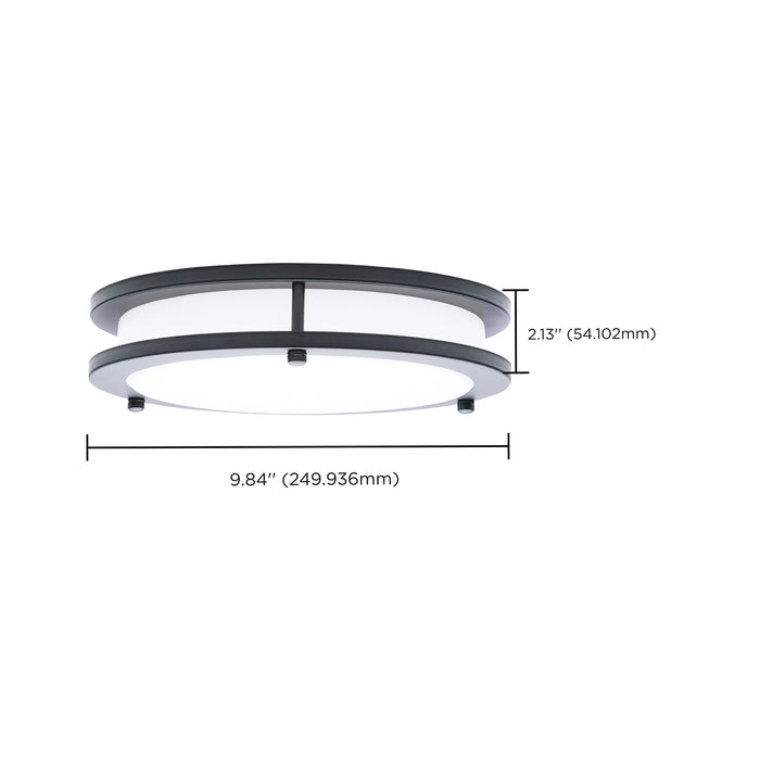 SATCO/NUVO Glamour LED 10 Inch Flush Mount CCT Selectable 2700K/3000K/3500K/4000K/5000K Black Finish (62-1975)