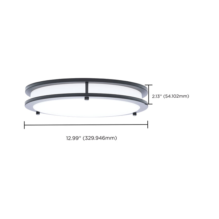 SATCO/NUVO Glamour LED 13 Inch Flush Mount CCT Selectable 2700K/3000K/3500K/4000K/5000K Black Finish (62-1976)