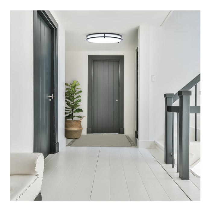 SATCO/NUVO Glamour LED 17 Inch Flush Mount CCT Selectable 2700K/3000K/3500K/4000K/5000K Black Finish (62-1977)