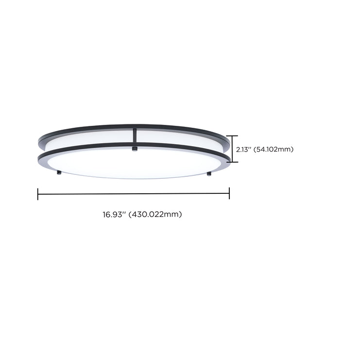 SATCO/NUVO Glamour LED 17 Inch Flush Mount CCT Selectable 2700K/3000K/3500K/4000K/5000K Black Finish (62-1977)