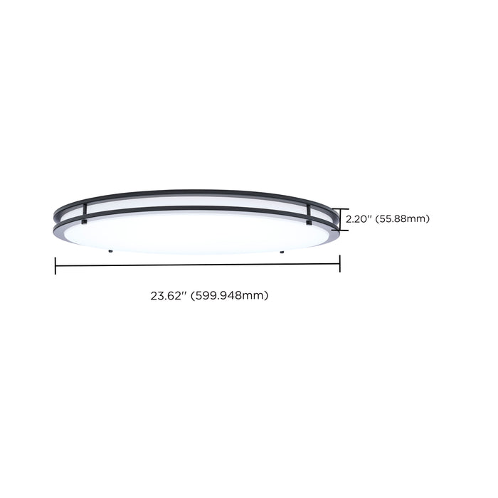 SATCO/NUVO Glamour LED 24 Inch Flush Mount CCT Selectable 2700K/3000K/3500K/4000K/5000K Black Finish (62-1978)
