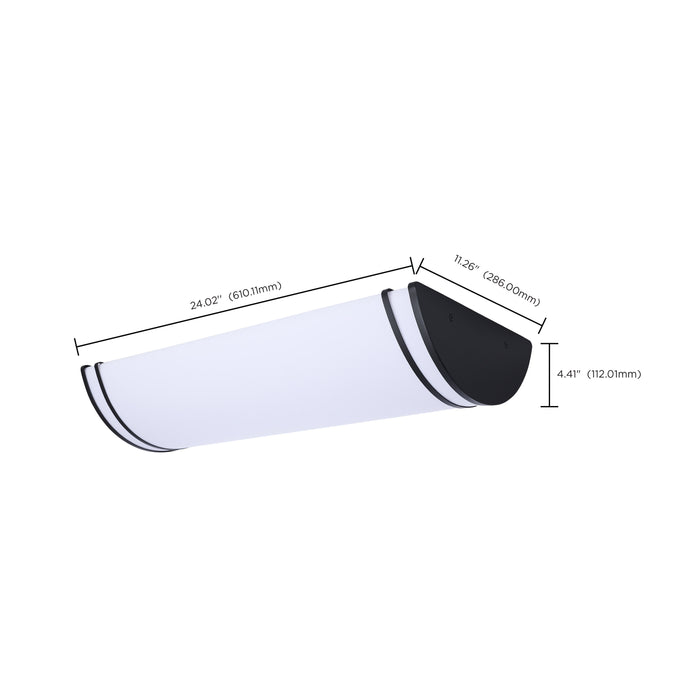 SATCO/NUVO Glamour LED 25 Inch Linear Flush Mount CCT Selectable 2700K/3000K/3500K/4000K/5000K Black Finish (62-1979)