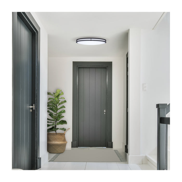 SATCO/NUVO Glamour LED 32 Inch Oval Flush Mount CCT Selectable 2700K/3000K/3500K/4000K/5000K Black Finish (62-1981)