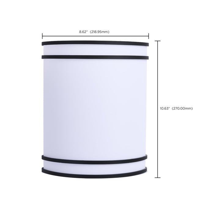 SATCO/NUVO Glamour LED Wall Sconce CCT Selectable 2700K/3000K/3500K/4000K/5000K Black Finish (62-1985)