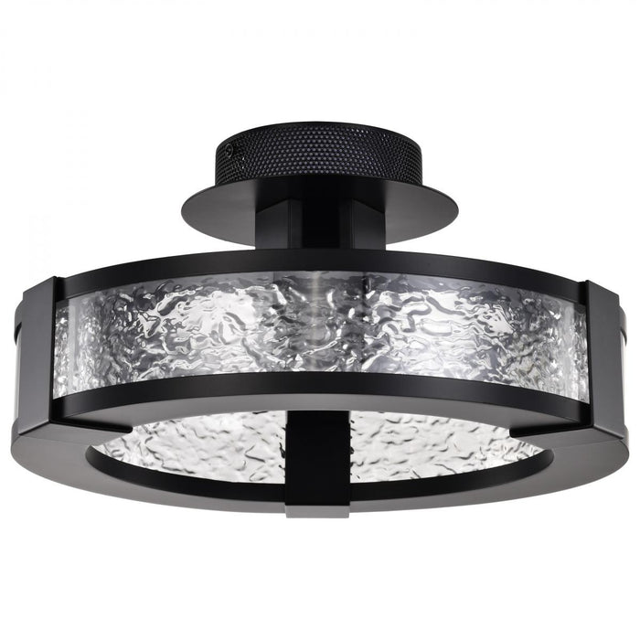 SATCO/NUVO Darrow 13 Inch LED Semi Flush 30W 3000K 120-277V 90 CRI Matte Black Acrylic Panels (62-2001)