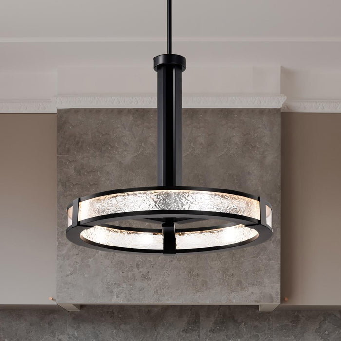 SATCO/NUVO Darrow 24 Inch LED Pendant 40W 3000K 120-277V 90 CRI Matte Black Acrylic Panels (62-2003)