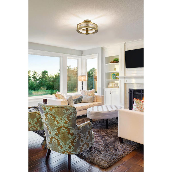 SATCO/NUVO Darrow 13 Inch LED Semi Flush Vintage Brass Acrylic Panels (62-2011)