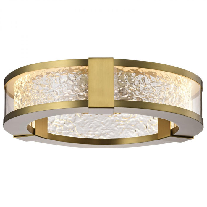 SATCO/NUVO Darrow 13 Inch LED Flush Mount Vintage Brass Acrylic Panels (62-2012)
