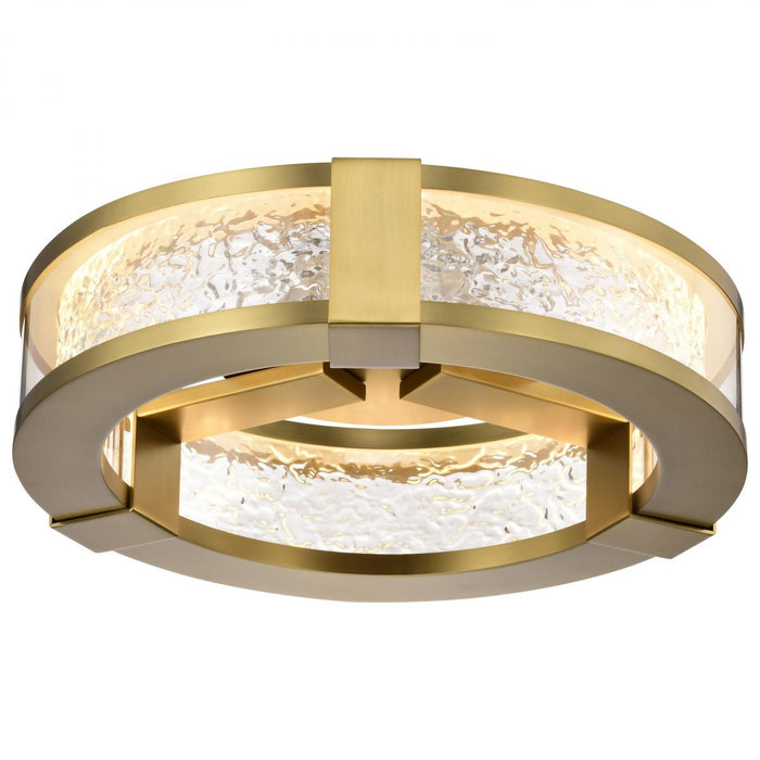 SATCO/NUVO Darrow 13 Inch LED Flush Mount Vintage Brass Acrylic Panels (62-2012)