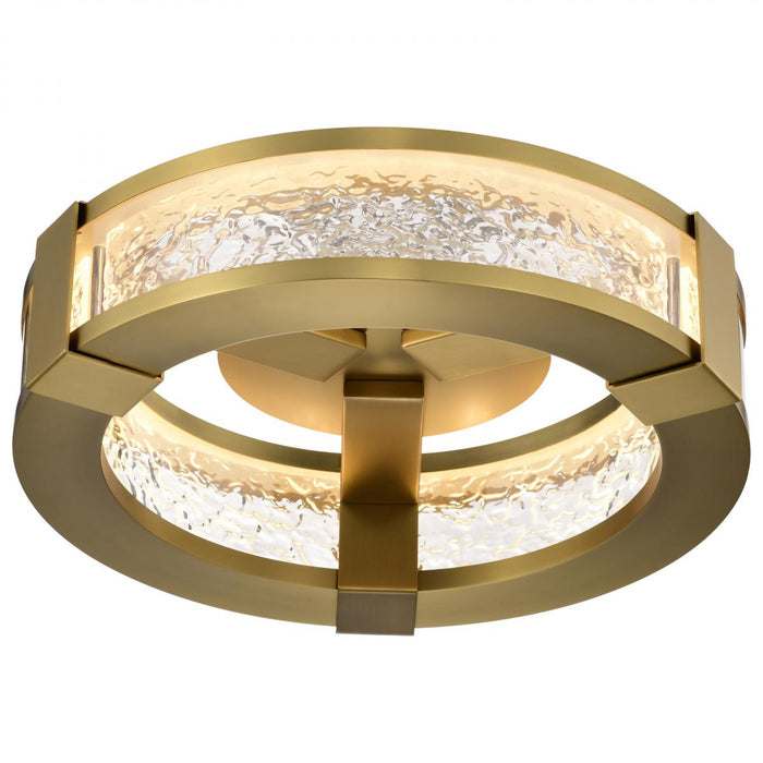 SATCO/NUVO Darrow 13 Inch LED Flush Mount Vintage Brass Acrylic Panels (62-2012)