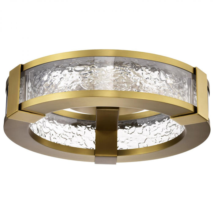 SATCO/NUVO Darrow 13 Inch LED Flush Mount Vintage Brass Acrylic Panels (62-2012)