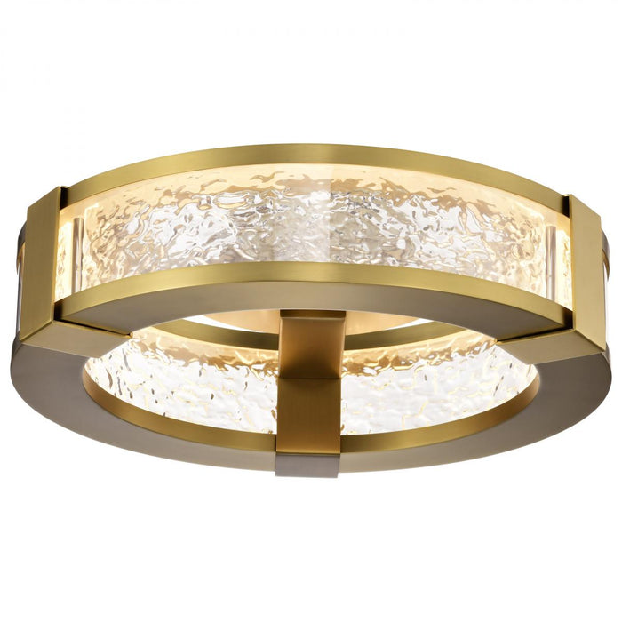 SATCO/NUVO Darrow 13 Inch LED Flush Mount Vintage Brass Acrylic Panels (62-2012)