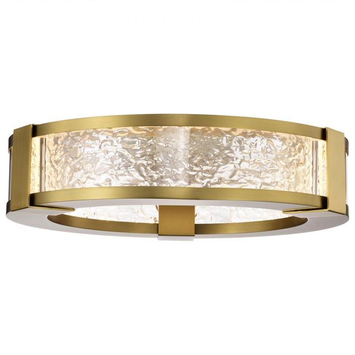 SATCO/NUVO Darrow 13 Inch LED Flush Mount Vintage Brass Acrylic Panels (62-2012)