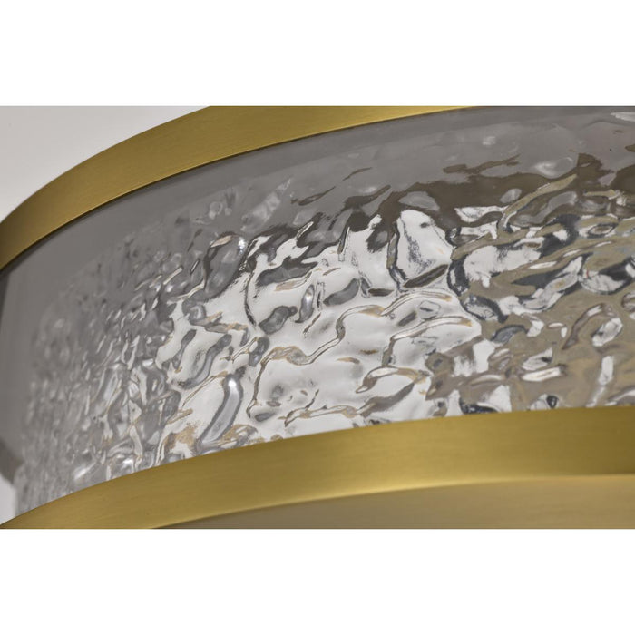 SATCO/NUVO Darrow 13 Inch LED Flush Mount Vintage Brass Acrylic Panels (62-2012)