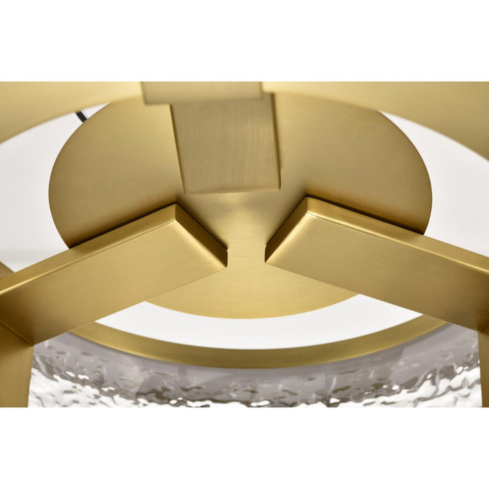 SATCO/NUVO Darrow 13 Inch LED Flush Mount Vintage Brass Acrylic Panels (62-2012)