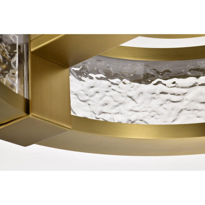 SATCO/NUVO Darrow 13 Inch LED Flush Mount Vintage Brass Acrylic Panels (62-2012)