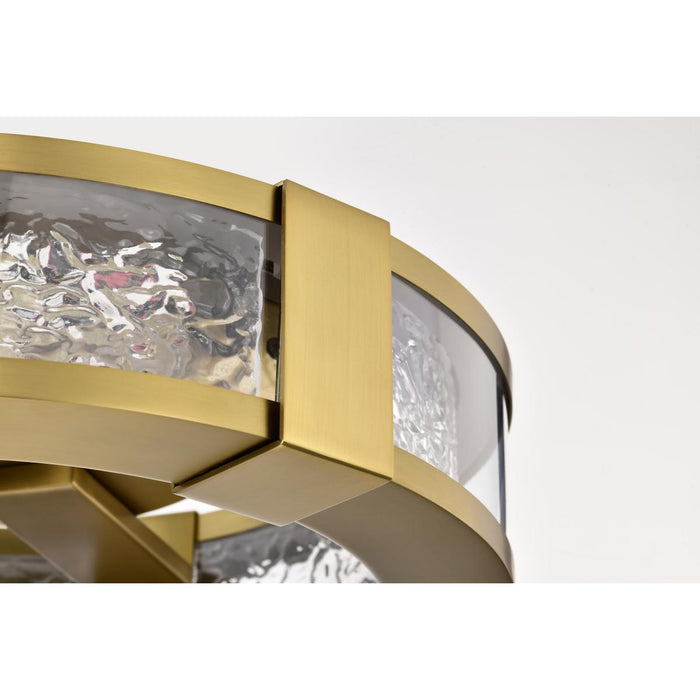 SATCO/NUVO Darrow 13 Inch LED Flush Mount Vintage Brass Acrylic Panels (62-2012)