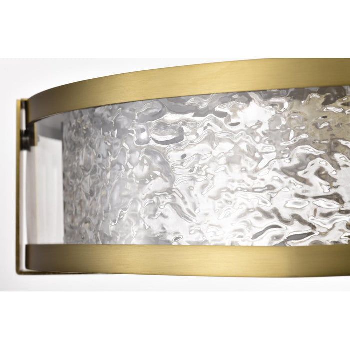SATCO/NUVO Darrow 13 Inch LED Flush Mount Vintage Brass Acrylic Panels (62-2012)