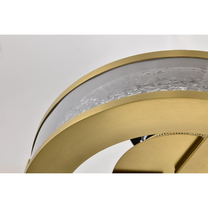 SATCO/NUVO Darrow 13 Inch LED Flush Mount Vintage Brass Acrylic Panels (62-2012)