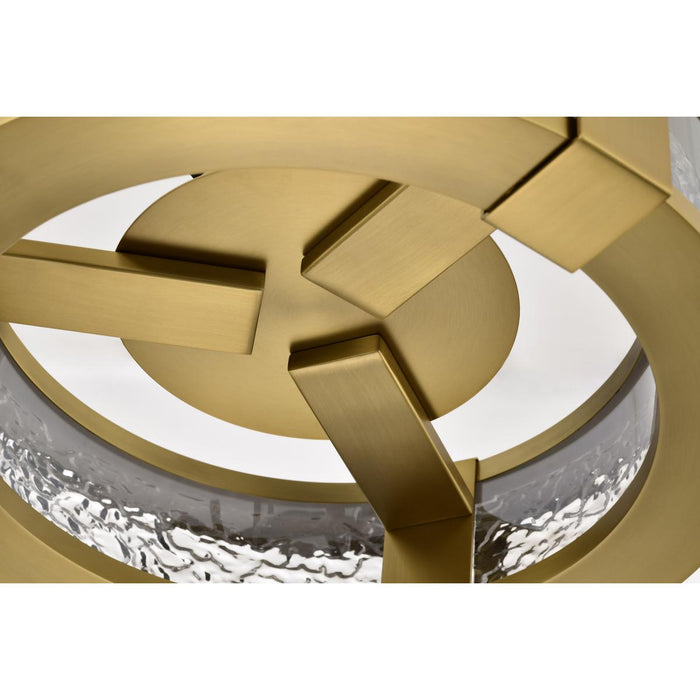 SATCO/NUVO Darrow 13 Inch LED Flush Mount Vintage Brass Acrylic Panels (62-2012)